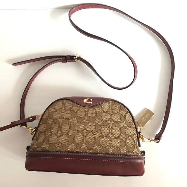 Coach ivie crossbody sign khaki wine