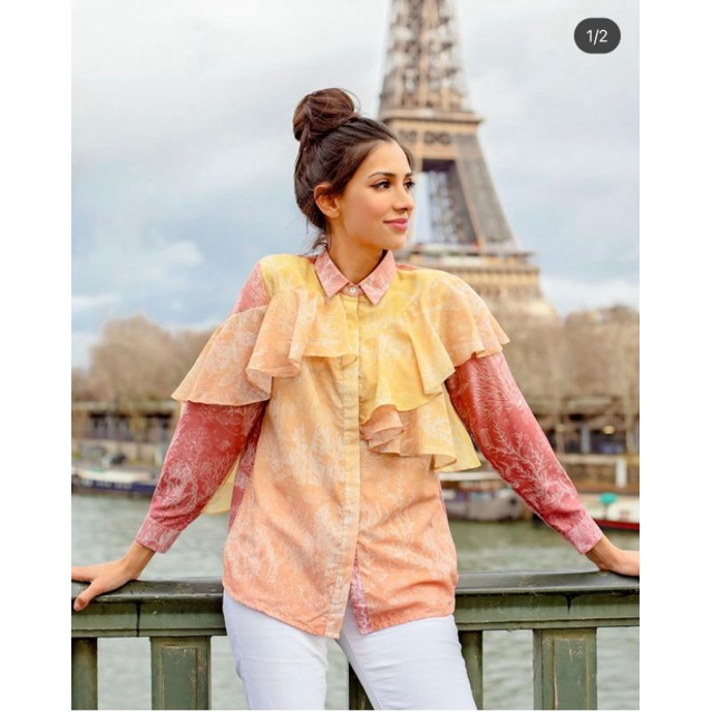 EL MAR MINORCA SHIRT WITH RUFFLE BENANG JARUM X MMEHUILLET