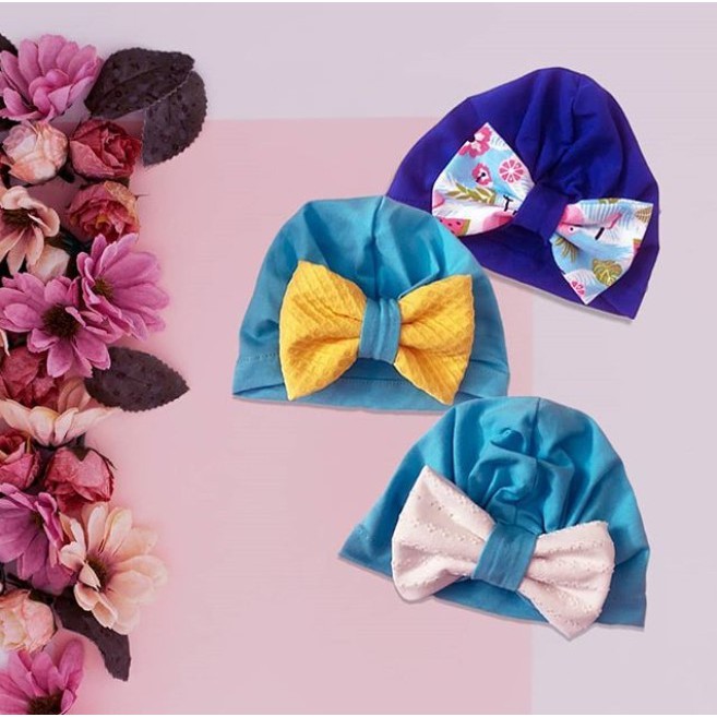 Petite Mimi Turban Topi Anak Bayi Balita Big Bow