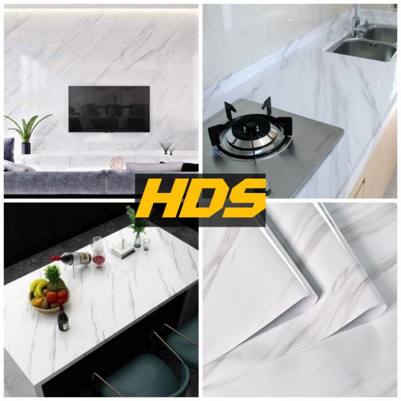 Wallpaper Marmer Glossy Serbaguna Anti Minyak Air Dan Panas L120 cm / Walpaper / Wolpeper / Wolpaper