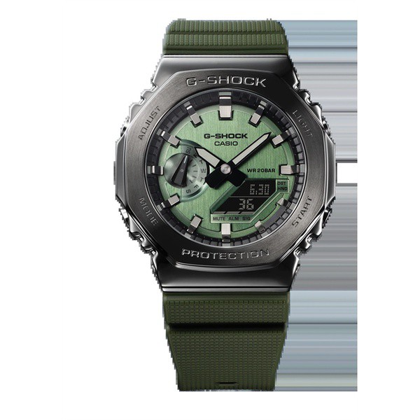 Casio G-Shock GM-S2100-3APR Octagonal Farm Black Green Oak Watch