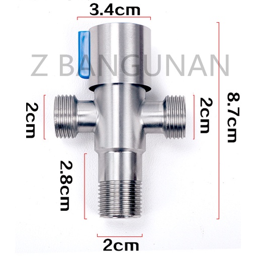 Stop Kran Kloset Stainless/Stop Keran Single Sus304/Stop Kran Wastafel Stenlis/Stop Kran Double Sus304/Stop Kran Kloset Cabang Kran Shower Tee Kran Bak Cuci Piring