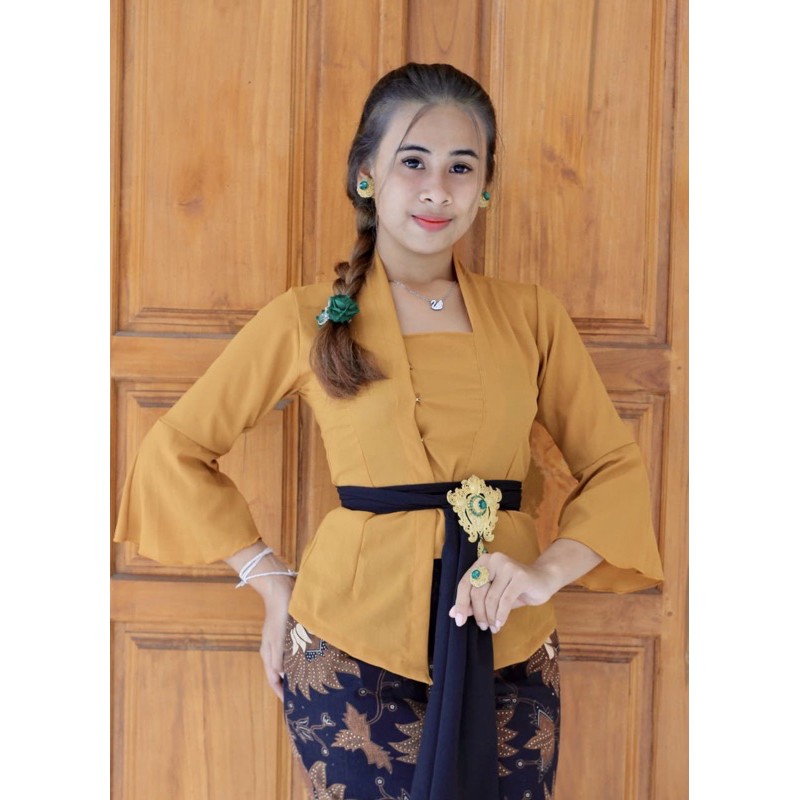 (kebaya saja) kebaya rumbai polos moscref legan terompet