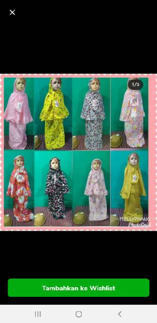 Mukena anak Sisterkids size 8 10 12