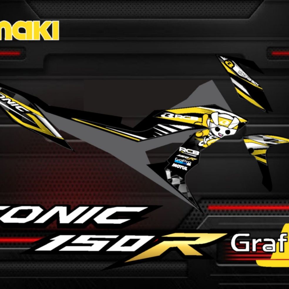 STRIPING STICKER HONDA SONIC RCB KUNING