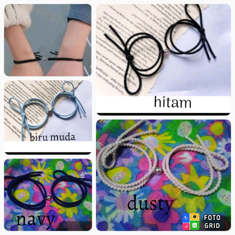 TERMURAH Gelang couple magnet tali ulir elastis