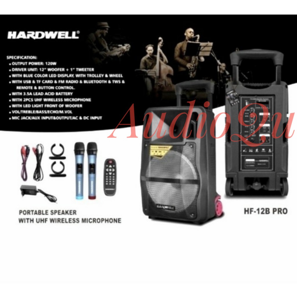 SPEAKER PORTABLE HARDWELL HF 12 B PRO/ HF 12B PRO/ HF12BPRO/ HF 12BPRO ORIGINAL 12 INCH
