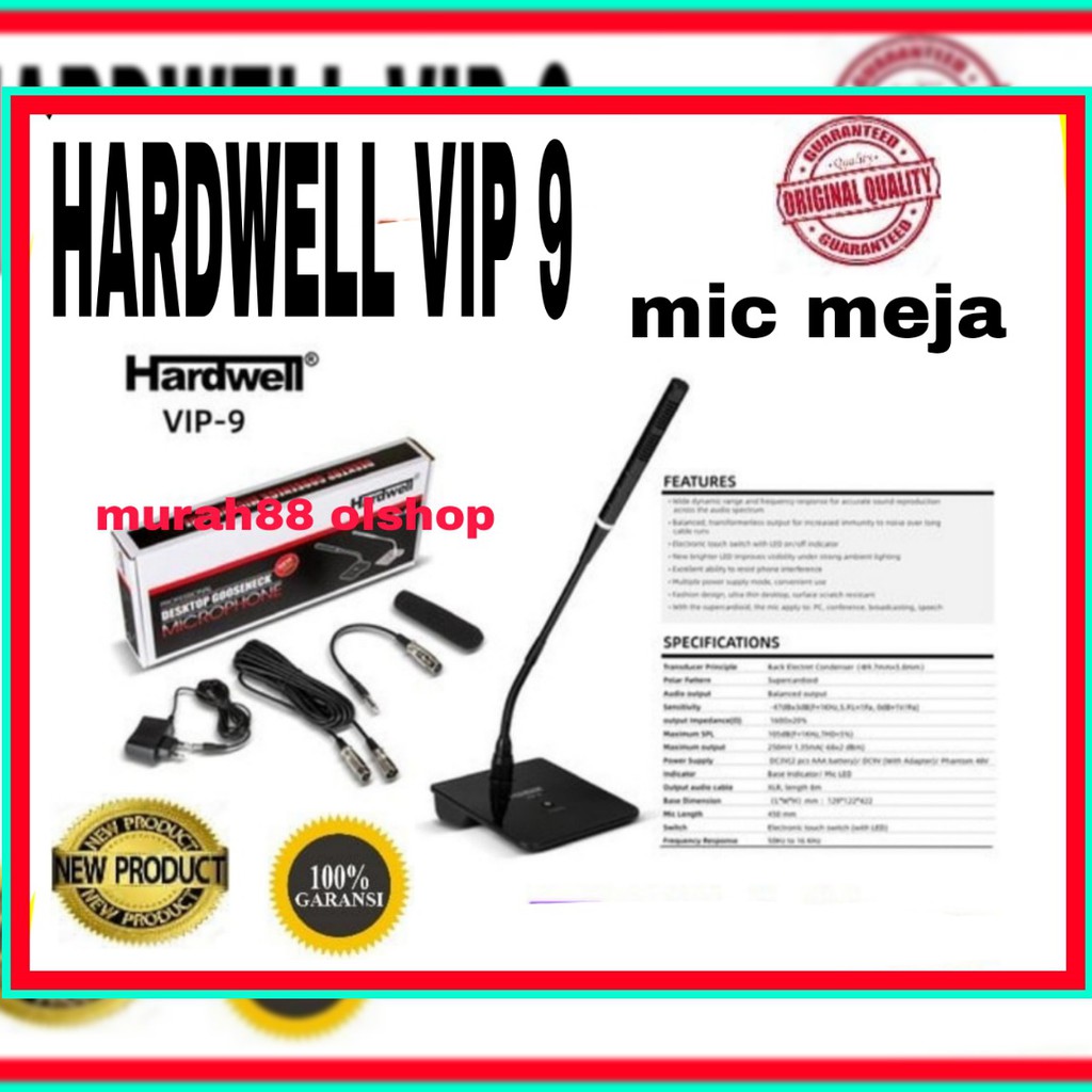 Mic Conference Mic Meja HARDWELL VIP-9 VIP9  VIP 9 ORIGINAL