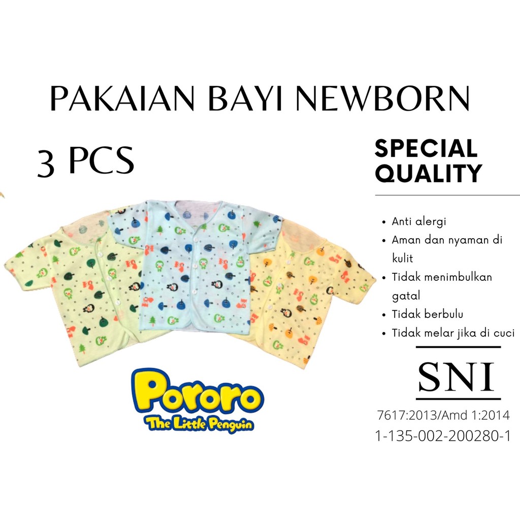 baju bayi lengan pendek 3 pc termurah