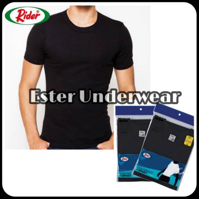 Kaos Dalam Oblong RIDER O-NECK R 223 BW HITAM ISI 1PCS