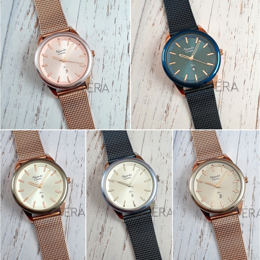 ALEXANDRE CHRISTIE AC 2960 WANITA ORIGINAL / JAM TANGAN ALEXANDER AC2960 CEWEK RANTAI ROSEGOLD TIPIS