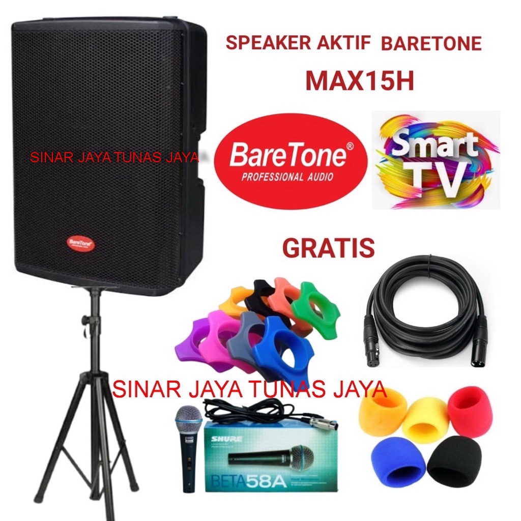 speaker aktif baretone MAX15H 800watt max 15 h max15 h ORIGINAL BARETONE free bonus