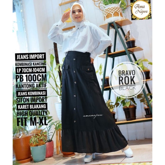 ROK JEANS PANJANG WANITA MODEL BARU BAWAHAN PEREMPUAN KEKINIAN  WANITA DEWASA  JEANS TERMURAH TERBAR