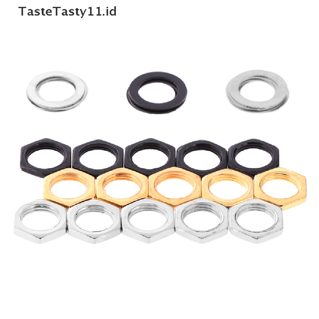 【TasteTasty】 5Pcs Electric guitar output input jack socket nuts washers gaskets part .