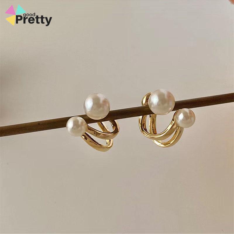 Anting Stud S925 Silver Needle Aksen Mutiara Gaya Korea Untuk Wanita - PD
