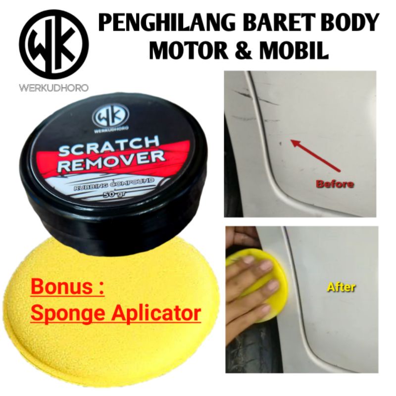 Werkudhoro Rubbing Compound / Penghilang baret body mobil / Penghilang Noda body Cat / Pengkilap Mobil Putih Merah Hitam Silver / Scratch Remover