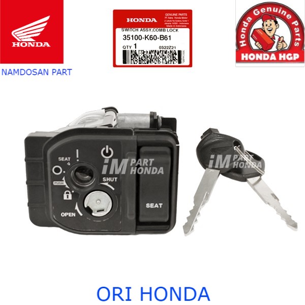 Ahm 35100-K60-B61 Kunci Kontak Vario 125 eSP 2018 2019 2020 K60R