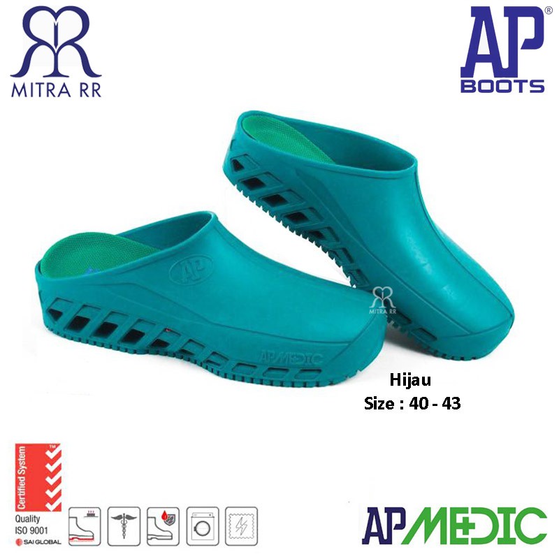 AP BOOT AP MEDIC Sepatu Sandal Medis Karet PVC APD Nakes Klinik Sandal Boot Medis Karet