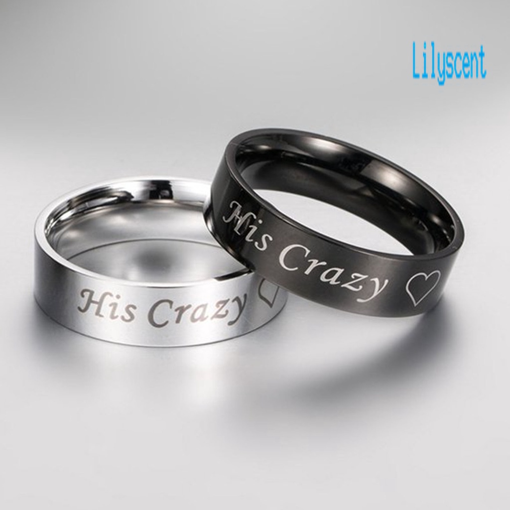 Cincin Pasangan Motif Ukir His Crazy Untuk Hari Valentine