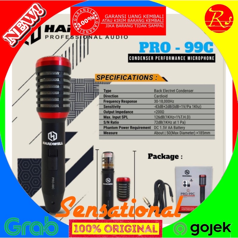Mic Kabel Hardwell Condensor Pro 99C Original Condenser PRO99C