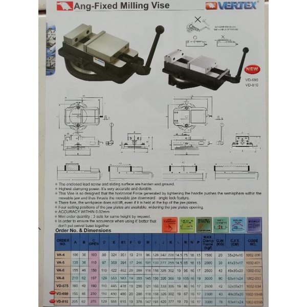 vertex Milling vise VA-6