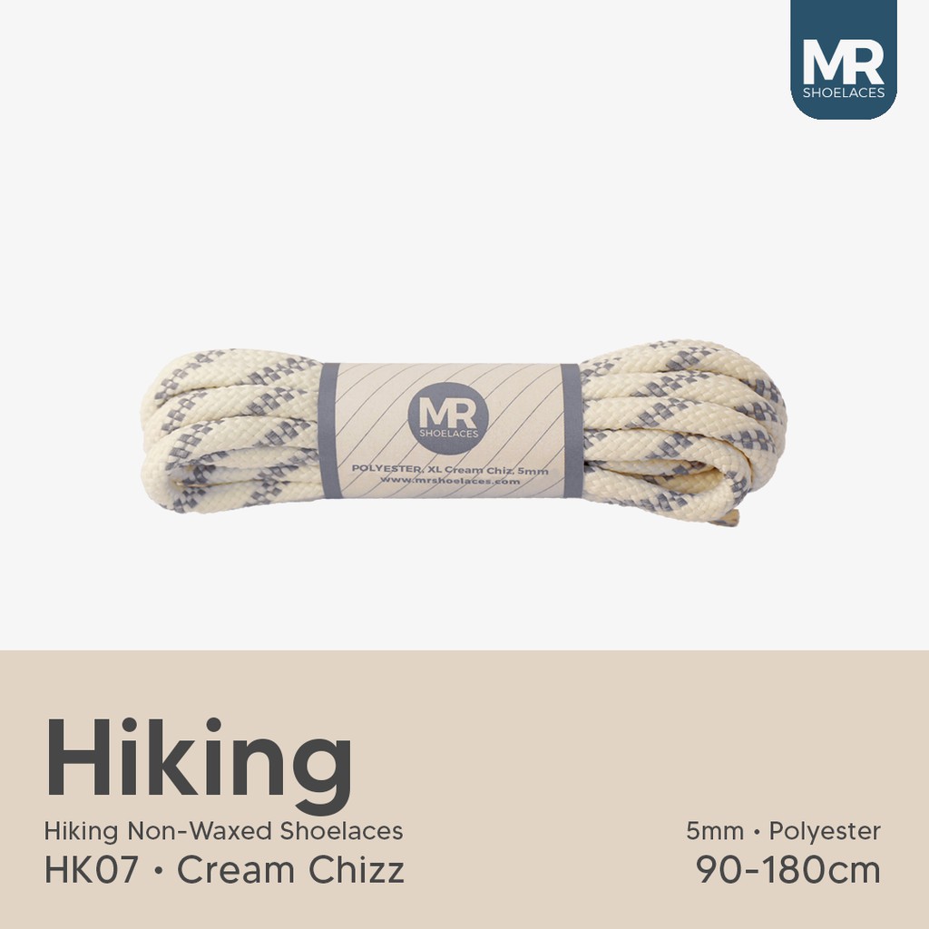 MR Shoelaces HK07 Cream Chiz (Krem) Tali Sepatu Hiking Motif 4-5mm 90cm 100cm 120cm 150cm 180cm