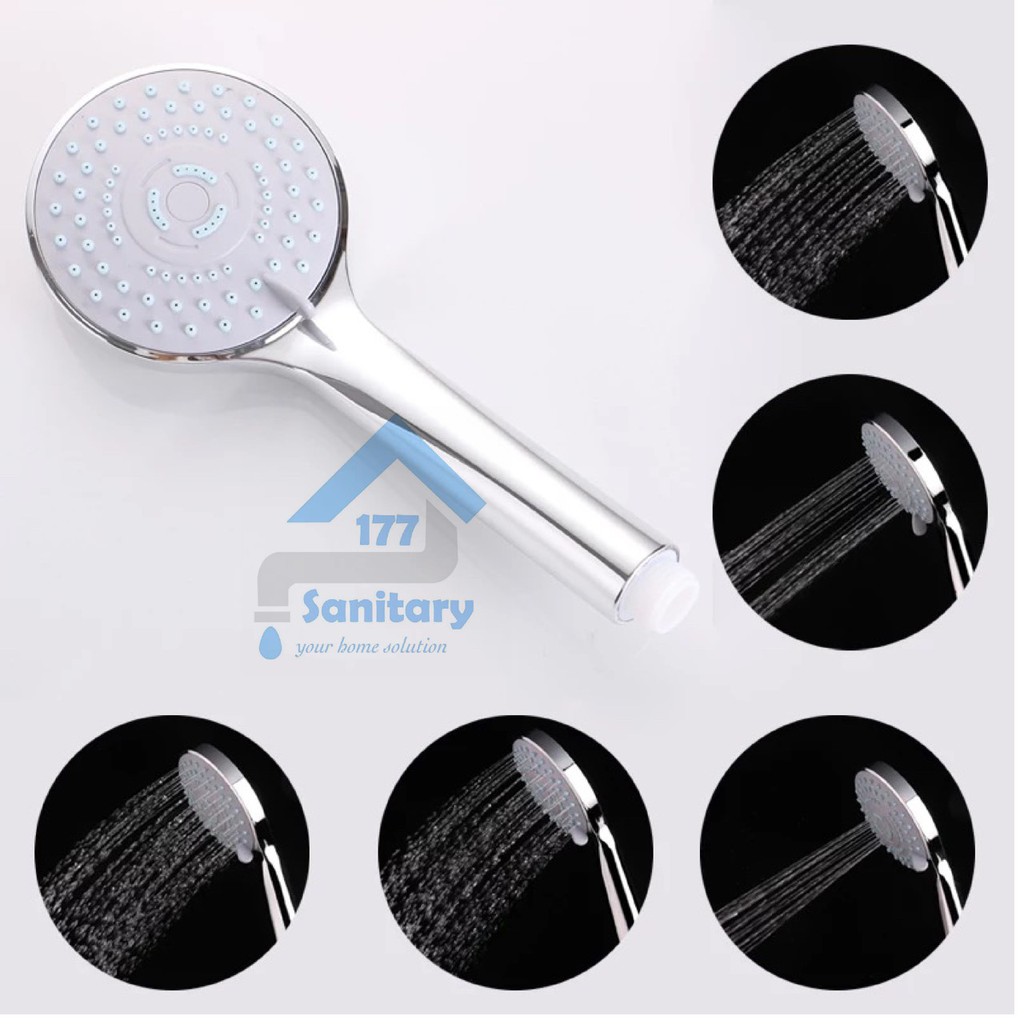 KEPALA Handshower Bulat Gede Murah 5in1 8110 - HEAD Hand Shower Semprotan Mandi Mumer 5 fungsi /P15k