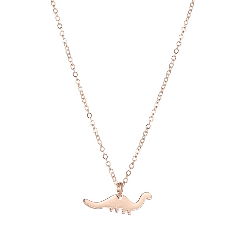 Creative rose gold dinosaur necklace fashion personality style alloy plating pendant