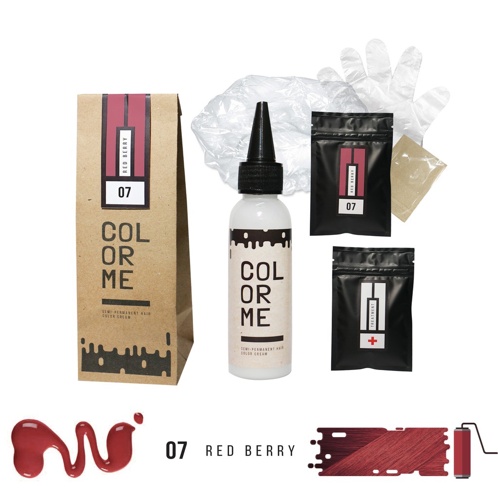 COLOR ME RED BERRY hair color cream / cat pewarna rambut