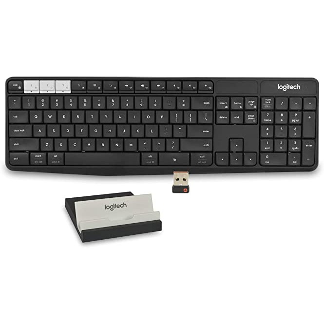 LOGITECH KEYBOARD WIRELESS K 375S MULTI DEVICE WIRELESS + BLUETOOTH WITH STAND - LOGITECH K375S