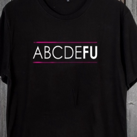 HIPNOP ABCDFU Kaos Sablon T-SHIRT Lengan Pendek Unisex