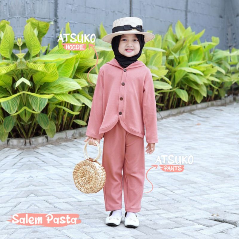 Nauree - Atsuko Hoodie Set Pants Setelan Baju Anak Laki Laki Usia 1 2 3 4 5 6 Tahun Bahan Adem Tebal Lembut Nyaman Nyerap Keringat Setcel Kasual Casual Polos Warna Olive Green Marine Blue Hijau Tosca Coklat Murah