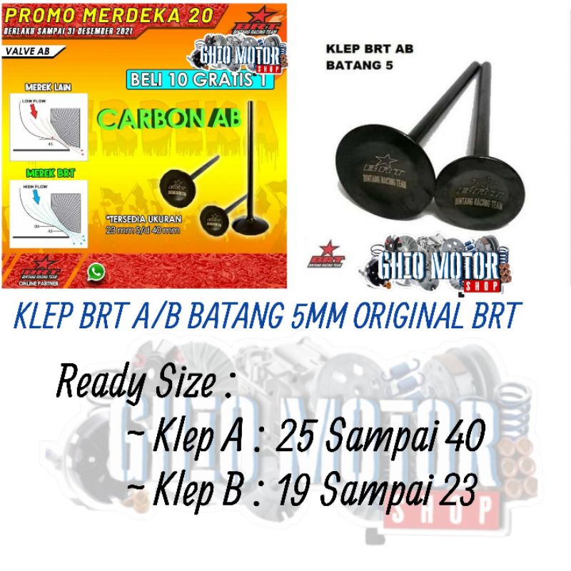 PAYUNG KLEP/VALVE KLEP BRT CARBON A B BATANG 5MM - A 26 27 28 29 30 31 32 33 34 36 40 B 19 20 21 22 23