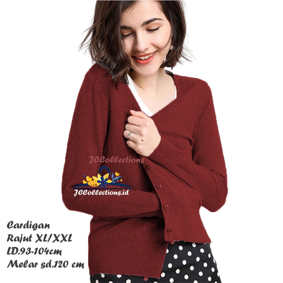 Cardigan Rajut Wanita Oversize XL – 2XL Reike / Female Big Kardi Knit VNeck-5