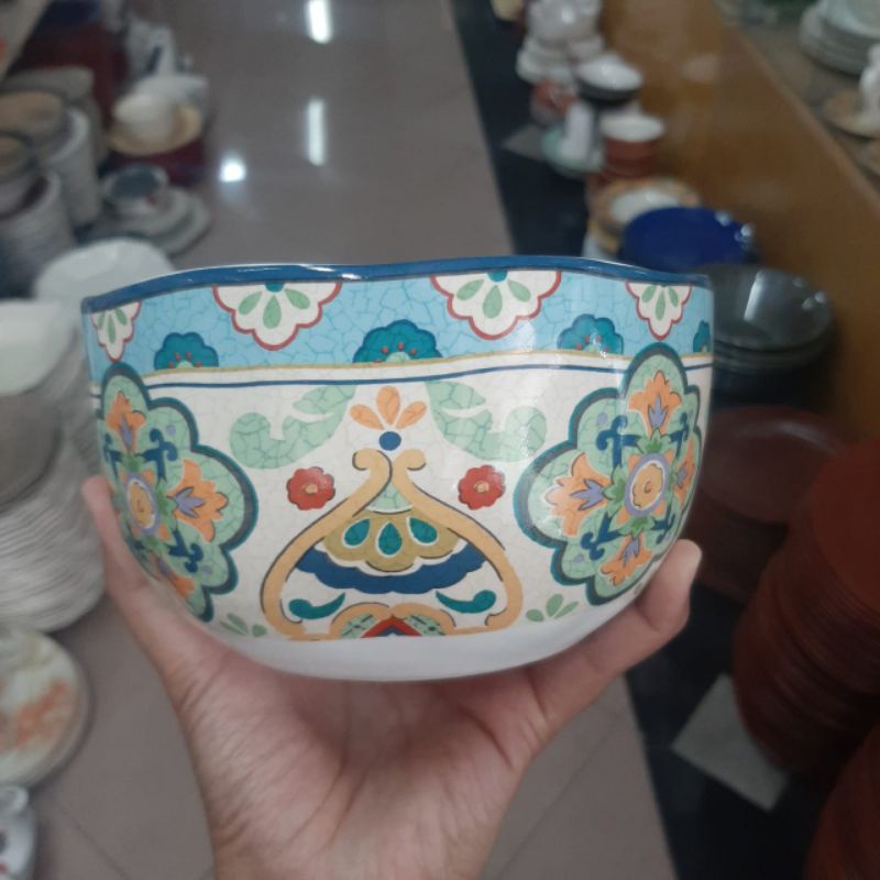 MAROKO BOWL MANGKOK MANGKUK KERAMIK SANGO MOTIF MAROCO JUMBO KOLEKSI DEKOR CANTIK TIMUR TENGAH