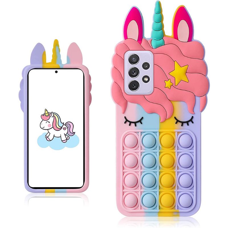Pop it Unicorn Case Samsung A32 4g casing silikon pop it Unicorn 3D