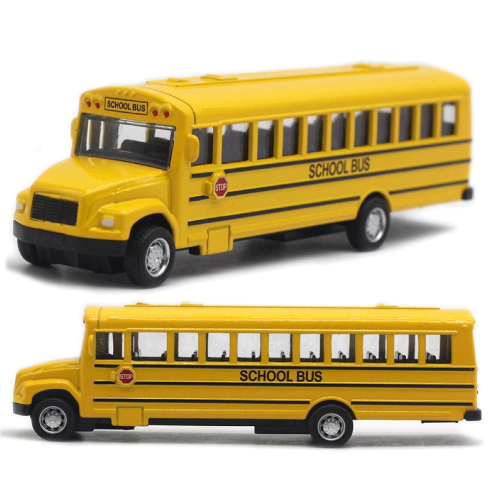 canaan Alloy Pull Back School Bus Model Collection Vehicle Children Car Toy Decor Gift