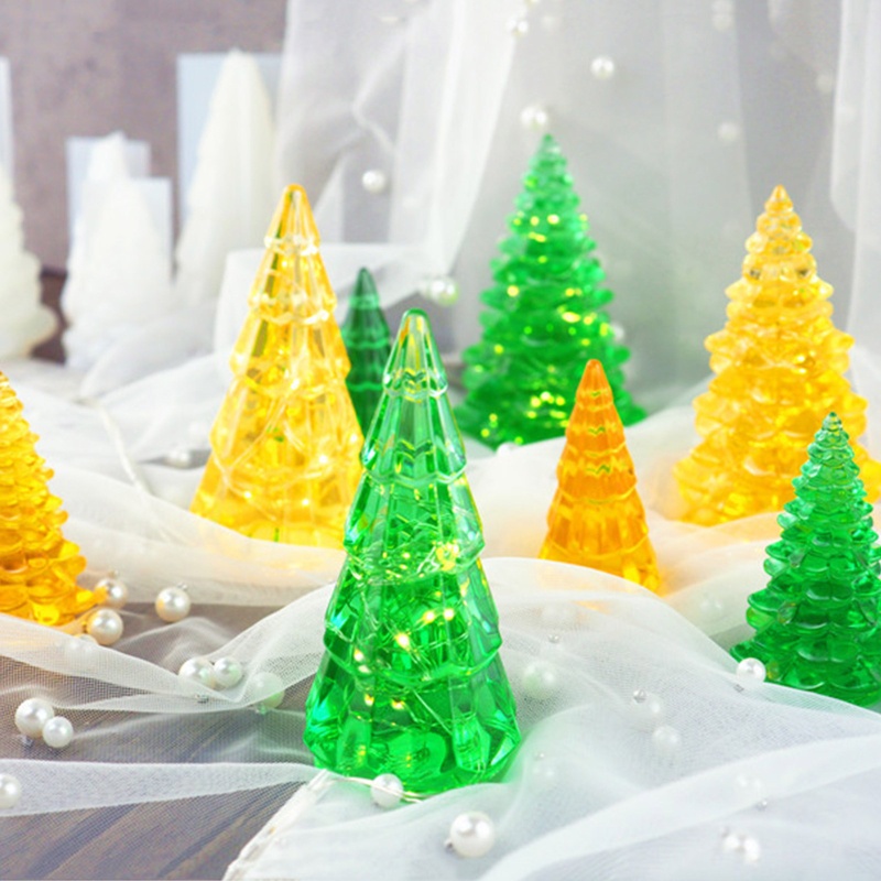 Siy Cetakan Resin Epoksi Bentuk Pohon Natal 3D Bahan Silikon Untuk DIY Perhiasan