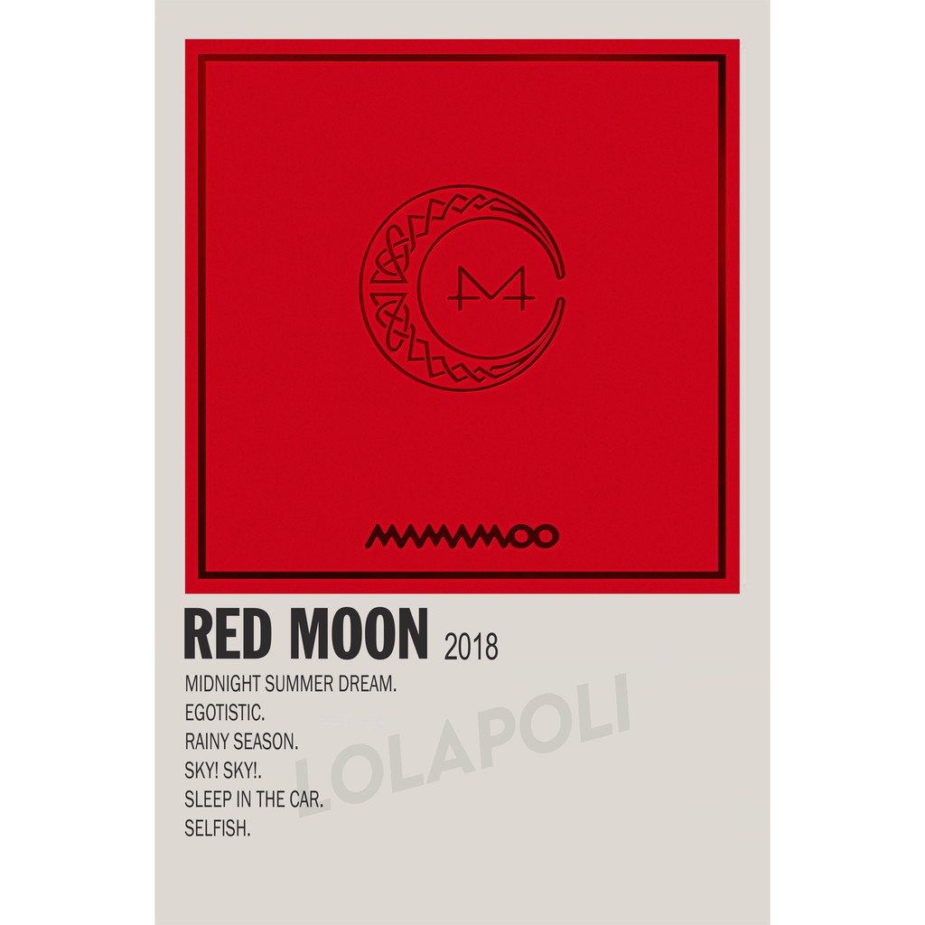 Poster Cover Album K-Pop Red Moon - Mamamoo