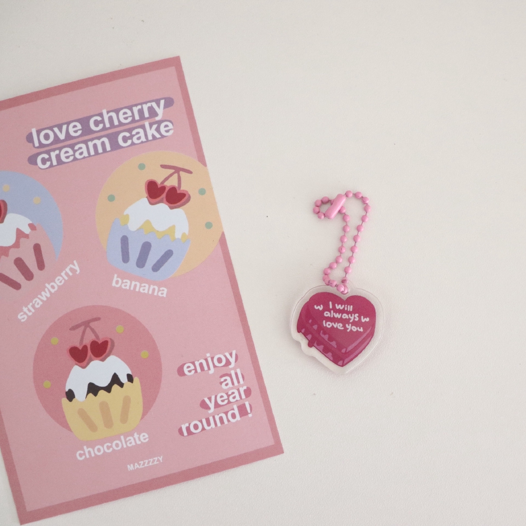 Korea mazzzzy liontin yang sama cinta keychain kartun airpods liontin
