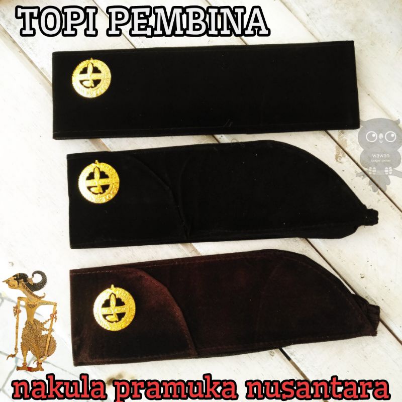 TOPI PEMBINA PRAMUKA ,PECI PEMBINA PRAMUKA + TANTOP include pin tunas pramuka