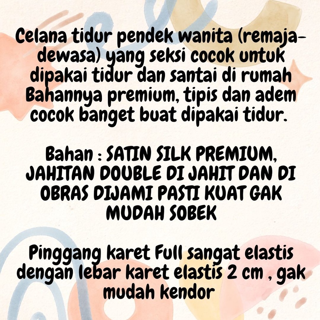 Z4h-RA Celana Clana Tidur Pendek Sexy Pendek Satin Santai Hotpants Hotpan Korea Dalam Cewek Cewe Wanita Perempuan