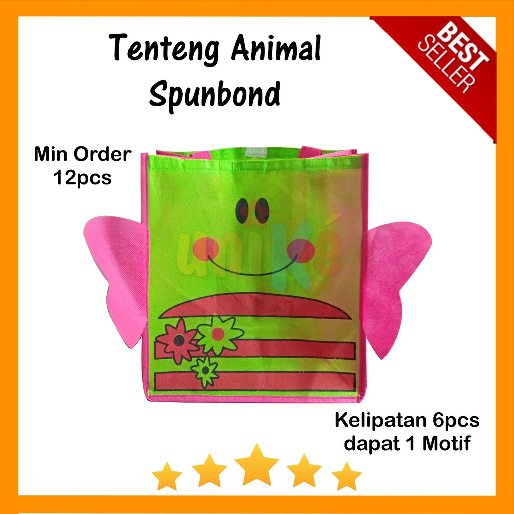 Tas Tenteng Animal Spunbond Goodie Bag Bingkisan Souvenir Ulang Tahun Anak Lucu Unik Harga Murah