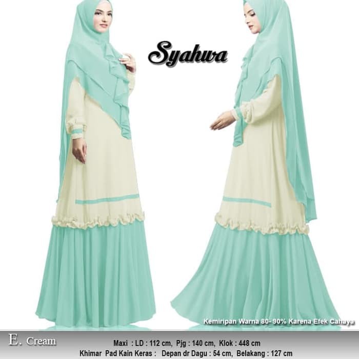 SPESIAL ATASAN PAKAIAN WANITA MUSLIM GAUN SETELAN syari syahwa cream baju muslim pesta cerutty premi