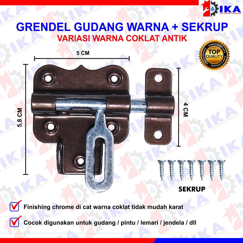 Slot Pintu Gudang 2 Inci l Grendel Overpal Jendela l Barrel Bolt WARNA WARNI GUDANG KUAT ANTI KARAT