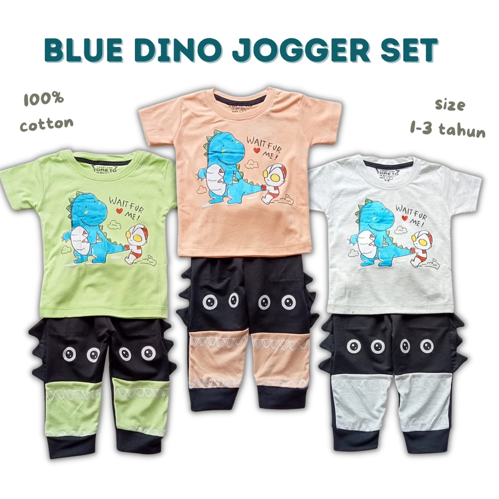 Grosir BLUE DINO Jogger set