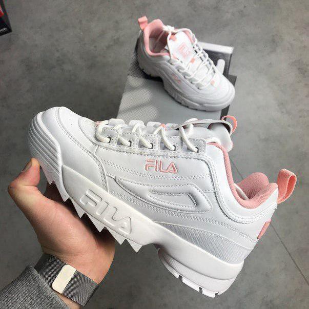 fila disruptor pink and white