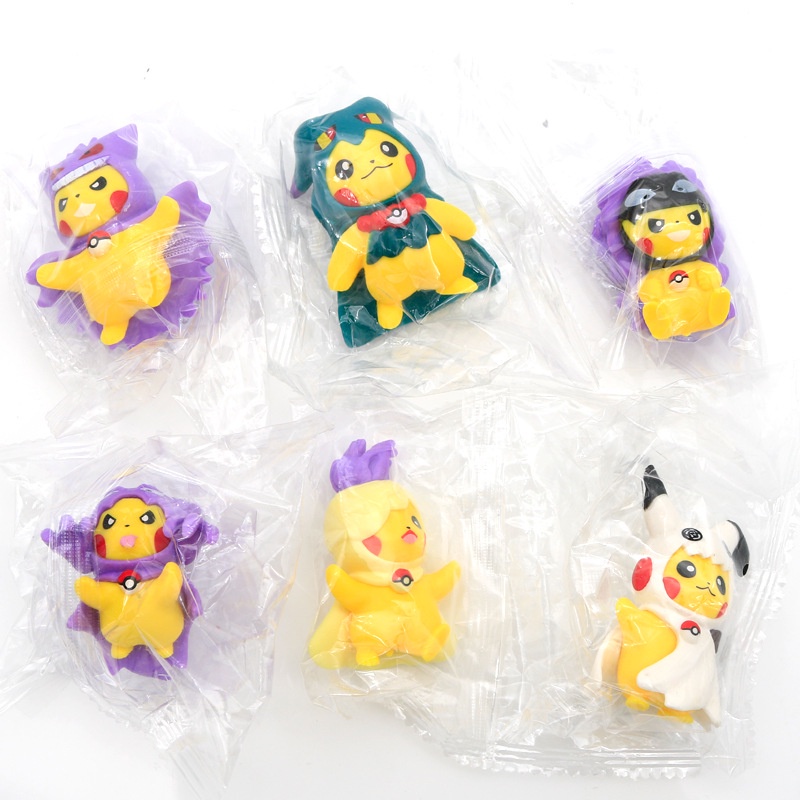 6pcs / Set Mainan Action Figure Pokemon Pikachu Bahan PVC Untuk Dekorasi / Hadiah Anak