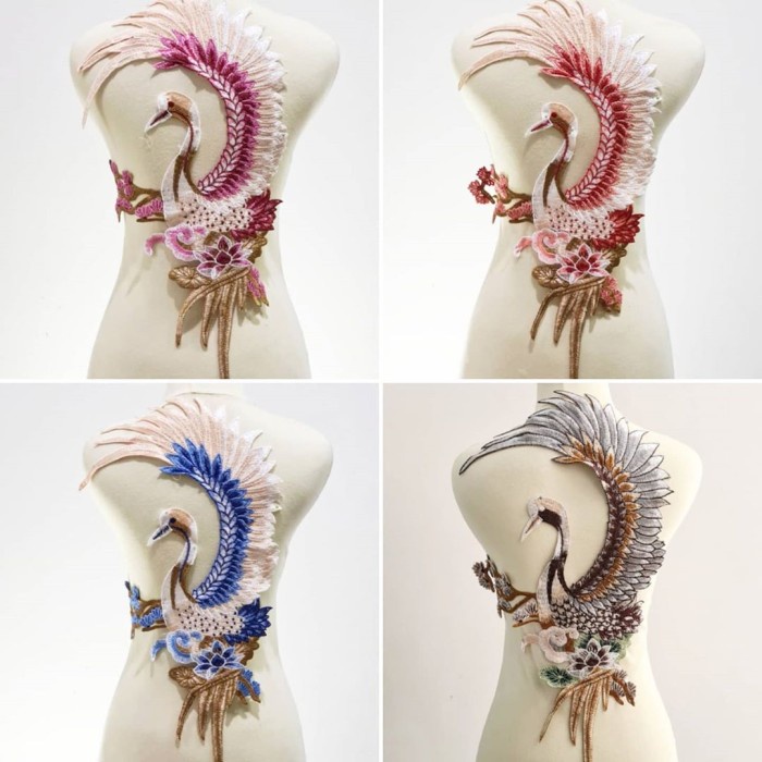 Bordir Burung Angsa/Bordir Swan/Aplikasi Bordir 049