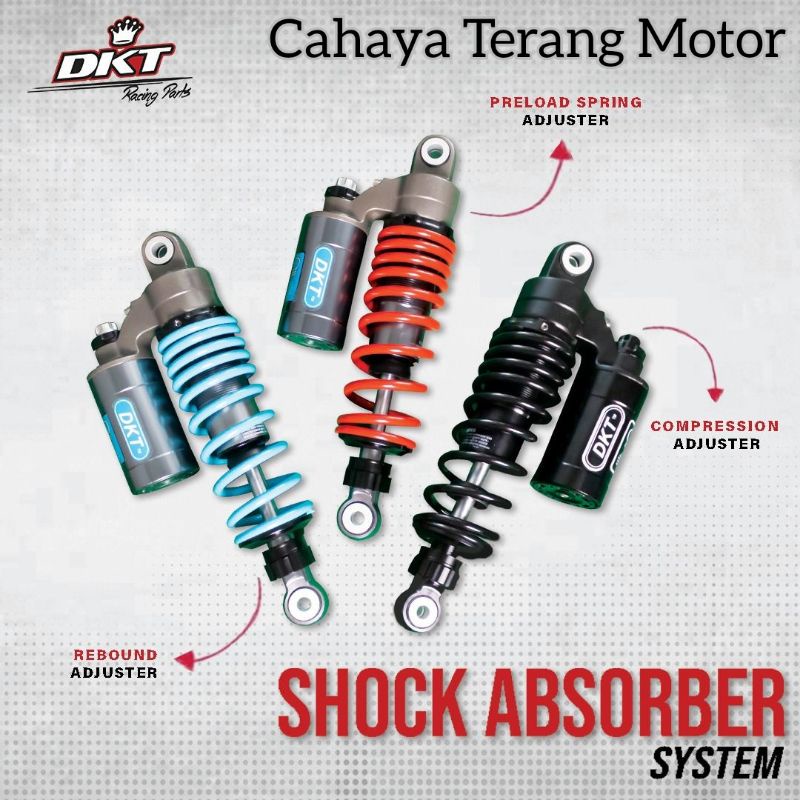 Shock Shockbreaker DKT GP Series Nitron Tabung Click Rybon 280mm 320mm 340mm Jupiter Z Z1 Vega ZR R  Force1 F1ZR FIZR